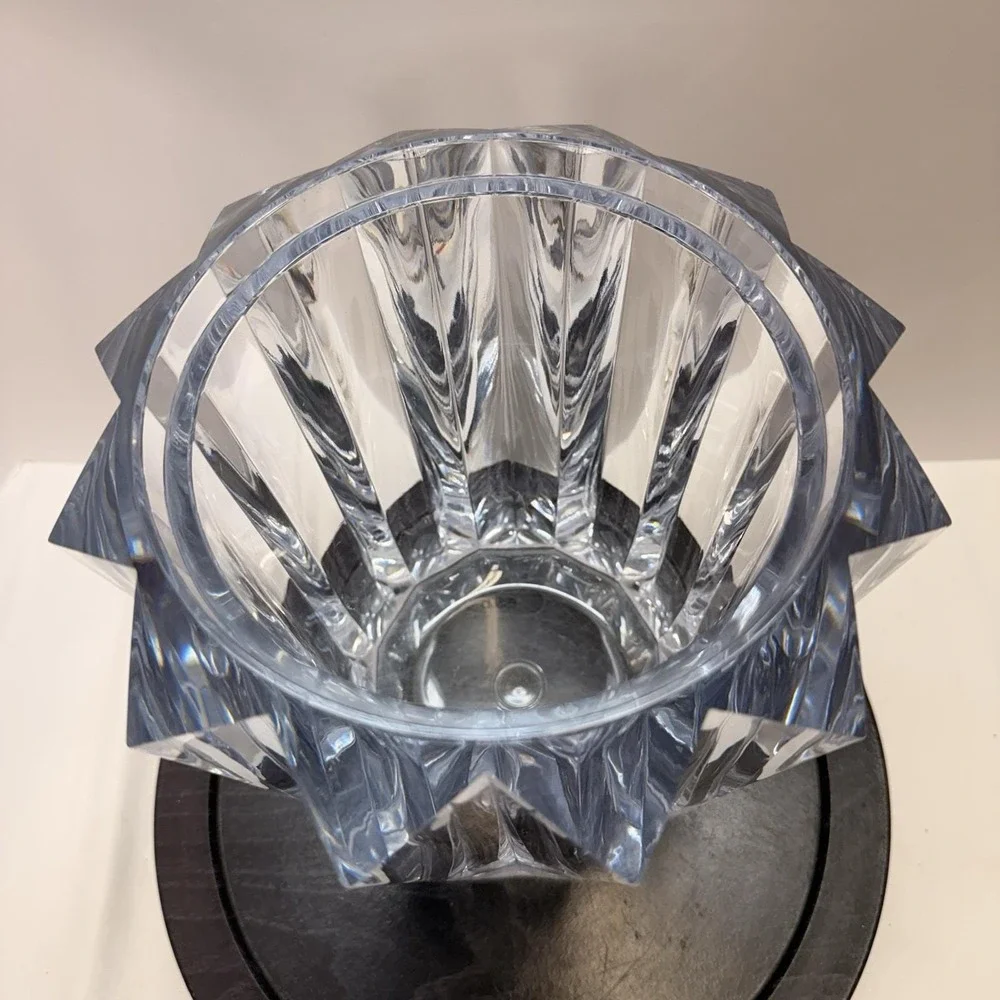 VTG MCM Judith Kruger Grainware Lucite Starburst Ice Bucket w/ Tiara Lid Atomic